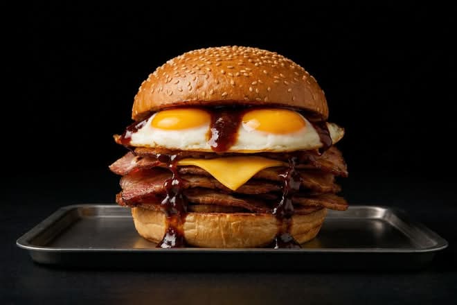 Double Egg Bacon and Cheese Roll at NorthSide Takeaway, Geelong
